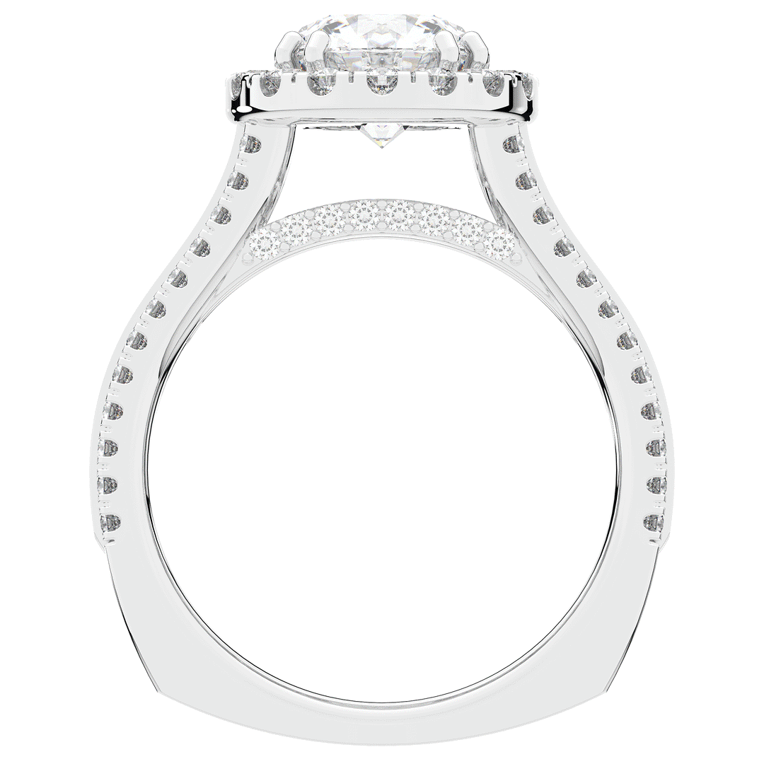 2.90CT.TW ROUND LAB DIAMOND HALO ENGAGEMENT RING - Nazarelle
