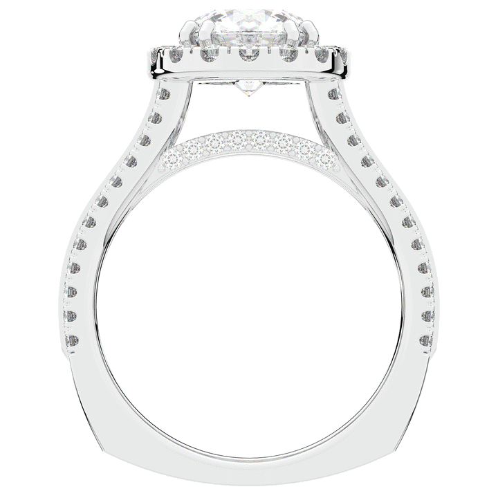 2.90CT.TW ROUND LAB DIAMOND HALO ENGAGEMENT RING - Nazarelle