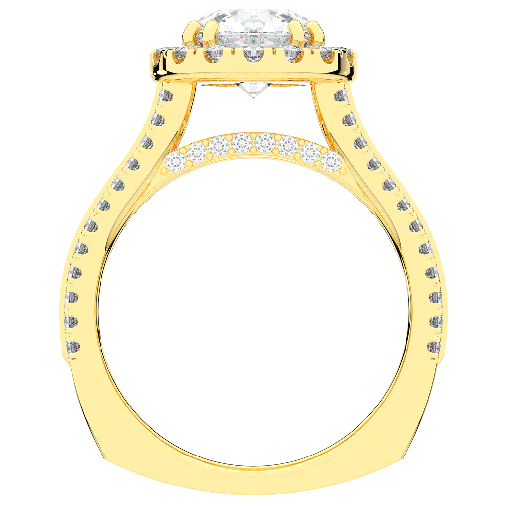 2.90CT.TW ROUND LAB DIAMOND HALO ENGAGEMENT RING - Nazarelle