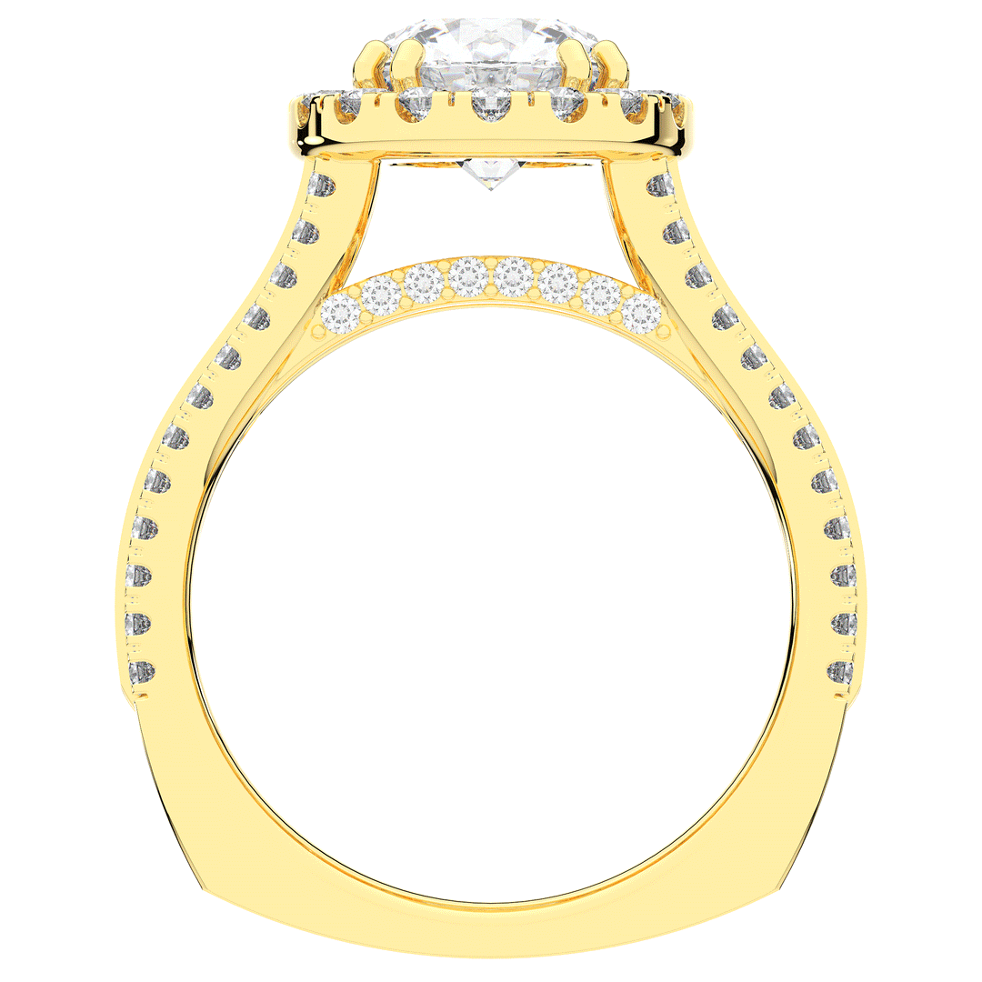2.90CT.TW ROUND LAB DIAMOND HALO ENGAGEMENT RING - Nazarelle