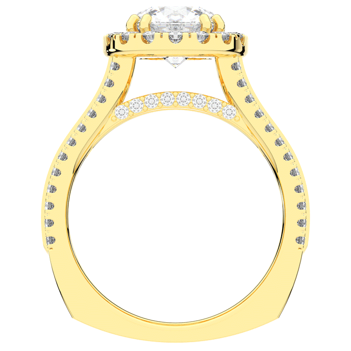 2.90CT.TW ROUND LAB DIAMOND HALO ENGAGEMENT RING - Nazarelle