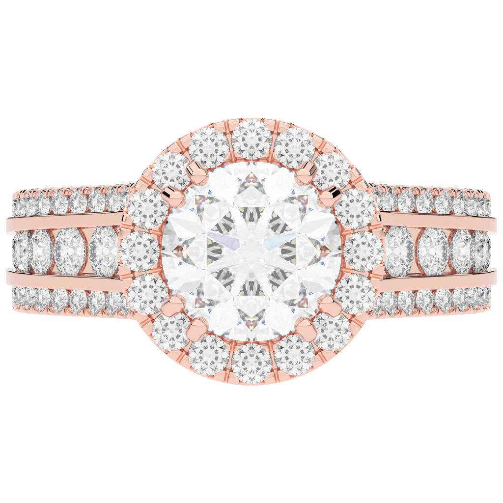 2.90CT.TW ROUND LAB DIAMOND HALO ENGAGEMENT RING - Nazarelle