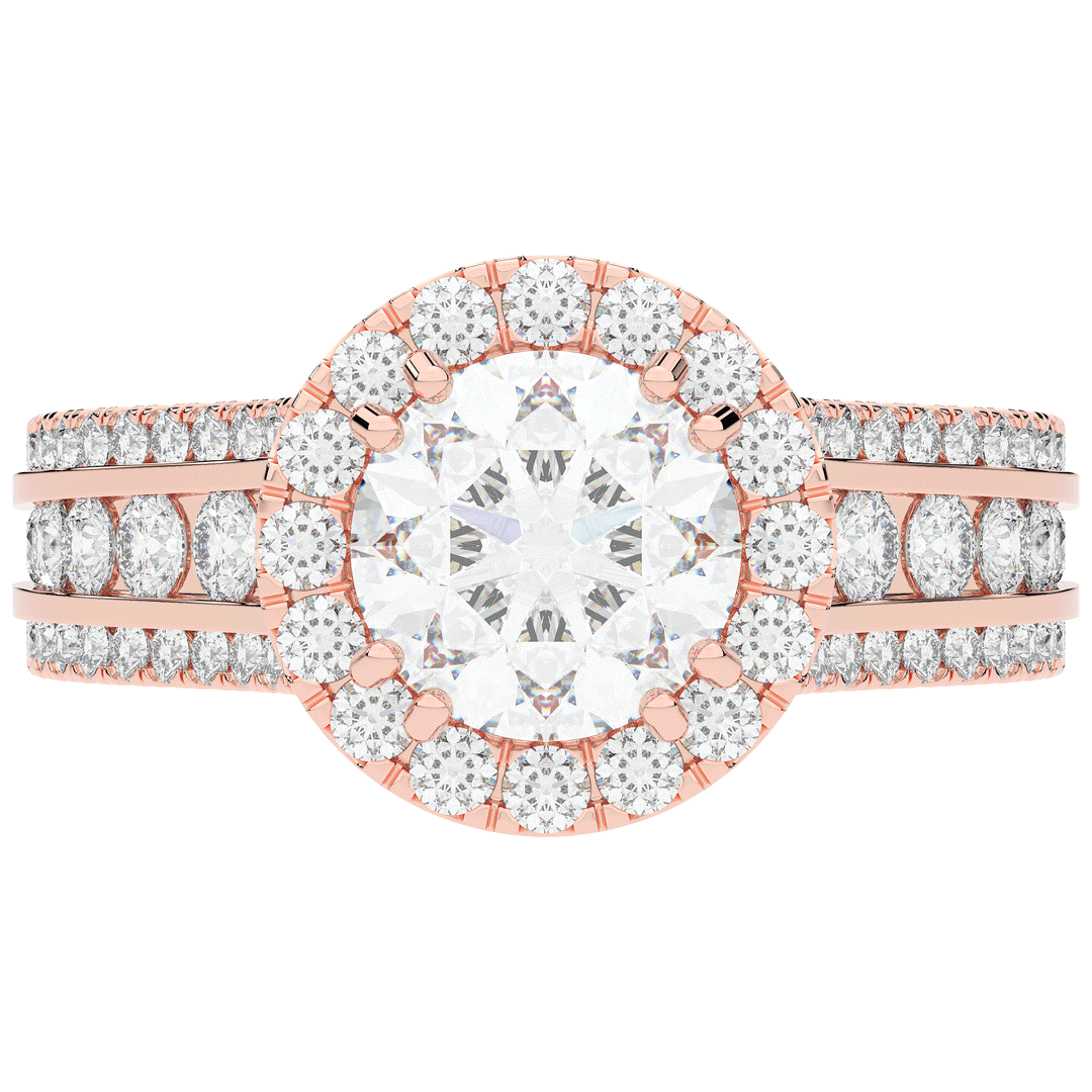 2.90CT.TW ROUND LAB DIAMOND HALO ENGAGEMENT RING - Nazarelle