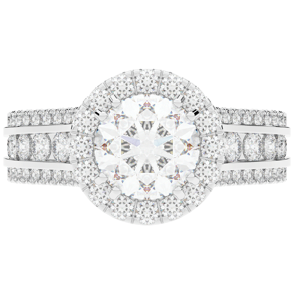 2.90CT.TW ROUND LAB DIAMOND HALO ENGAGEMENT RING - Nazarelle