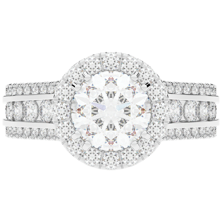 2.90CT.TW ROUND LAB DIAMOND HALO ENGAGEMENT RING - Nazarelle