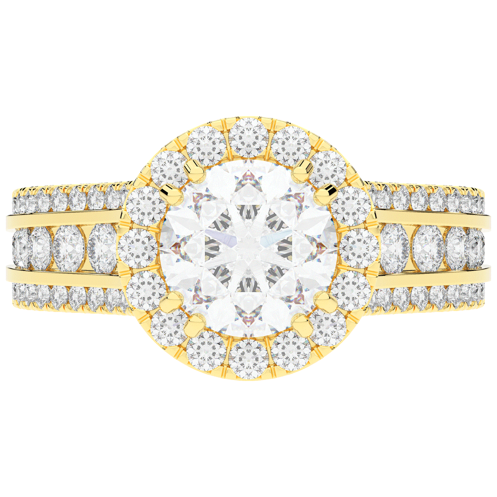 2.90CT.TW ROUND LAB DIAMOND HALO ENGAGEMENT RING - Nazarelle
