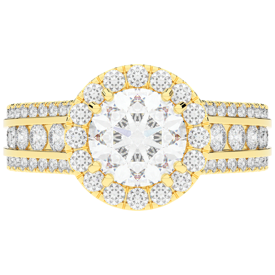 2.90CT.TW ROUND LAB DIAMOND HALO ENGAGEMENT RING - Nazarelle