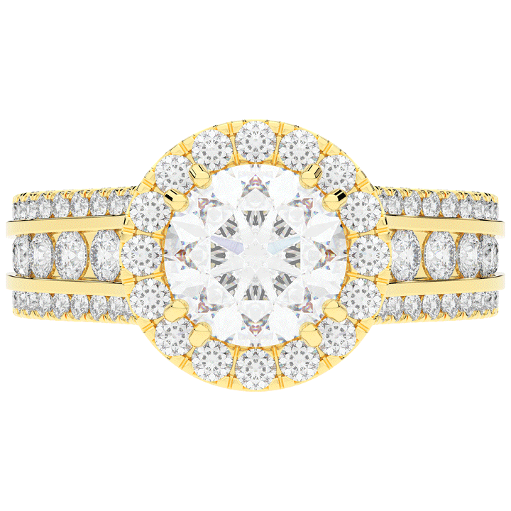 2.90CT.TW ROUND LAB DIAMOND HALO ENGAGEMENT RING - Nazarelle
