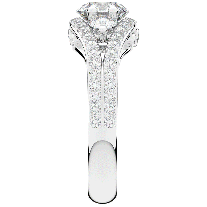 1.90CT.TW ROUND LAB DIAMOND THREE STONE ENGAGEMENT RING - Nazarelle