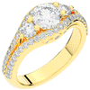1.90CT.TW ROUND LAB DIAMOND THREE STONE ENGAGEMENT RING - Nazarelle