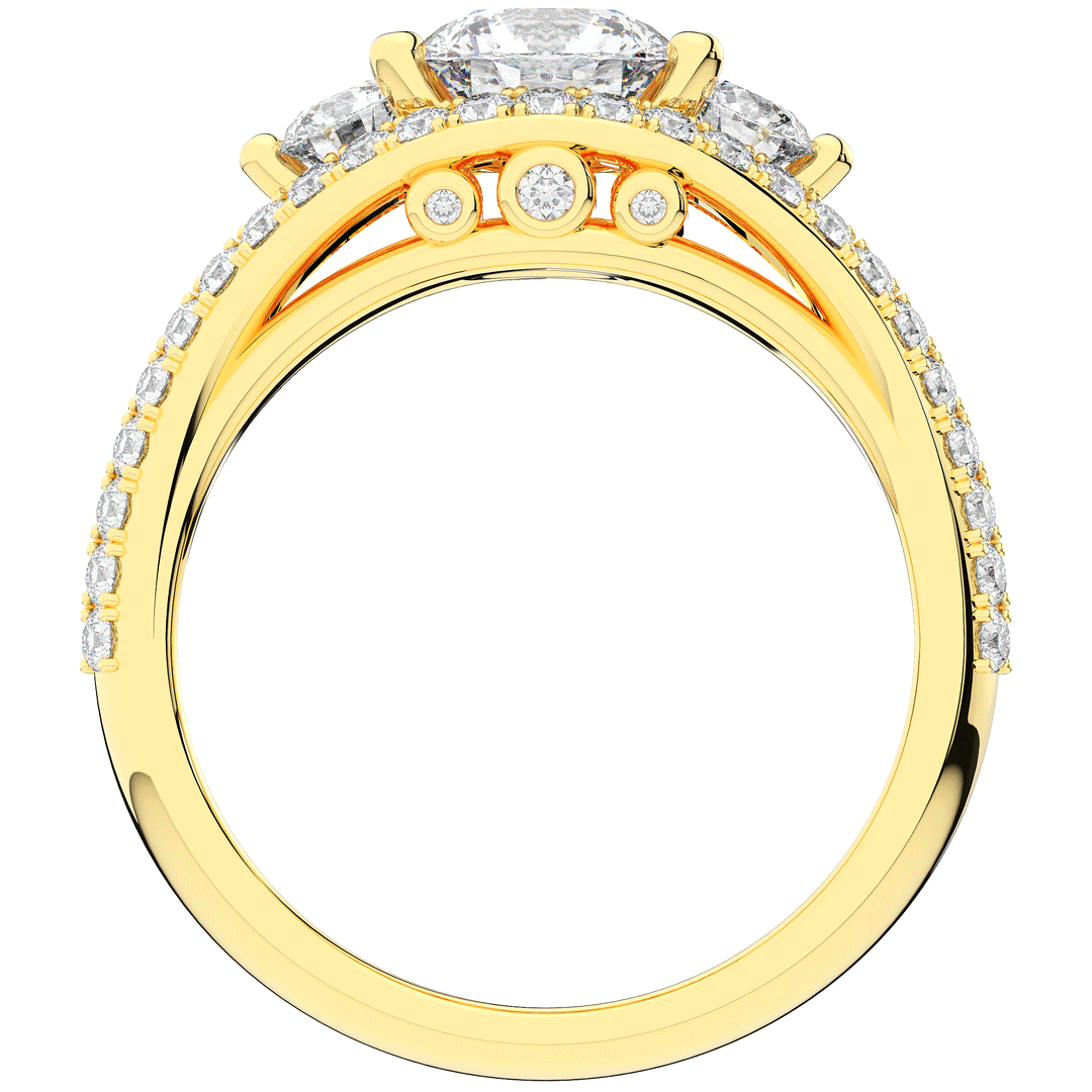 1.90CT.TW ROUND LAB DIAMOND THREE STONE ENGAGEMENT RING - Nazarelle