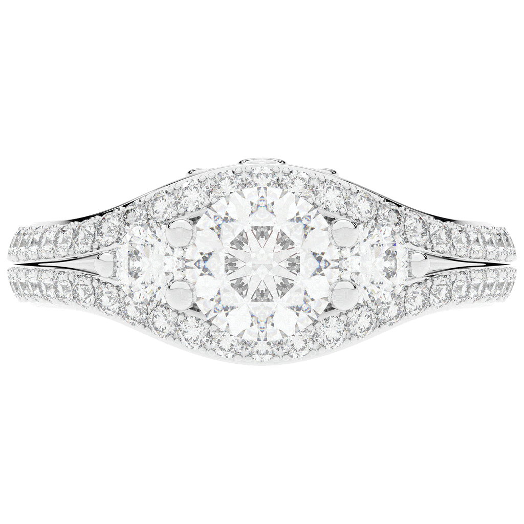 1.90CT.TW ROUND LAB DIAMOND THREE STONE ENGAGEMENT RING - Nazarelle