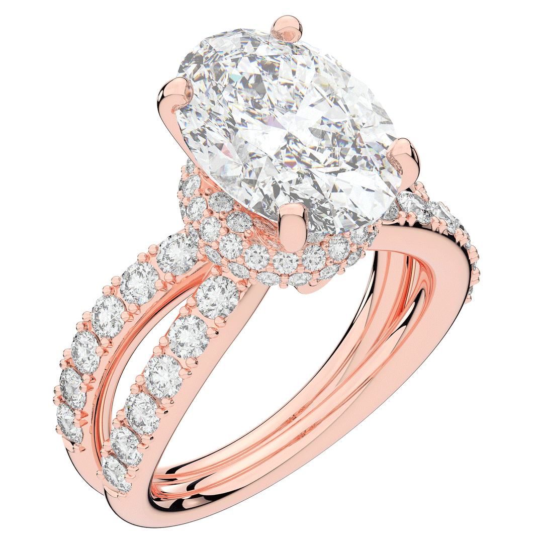 6.25CT.TW OVAL LAB DIAMOND ENGAGEMENT RING - Nazarelle