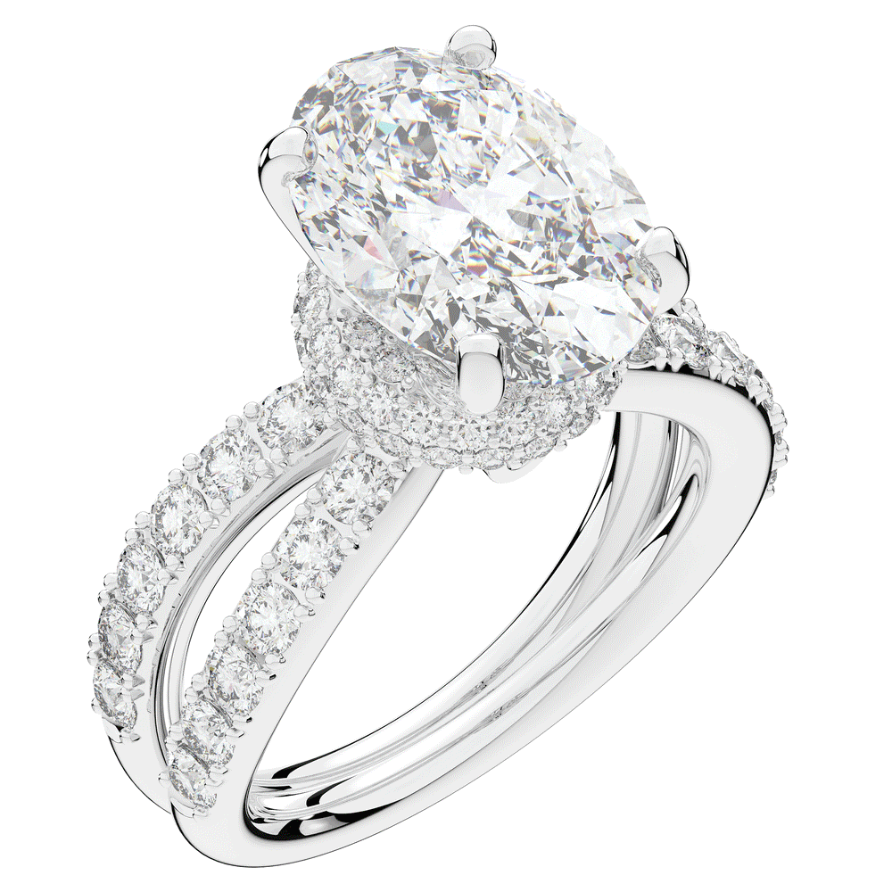 6.25CT.TW OVAL LAB DIAMOND ENGAGEMENT RING - Nazarelle