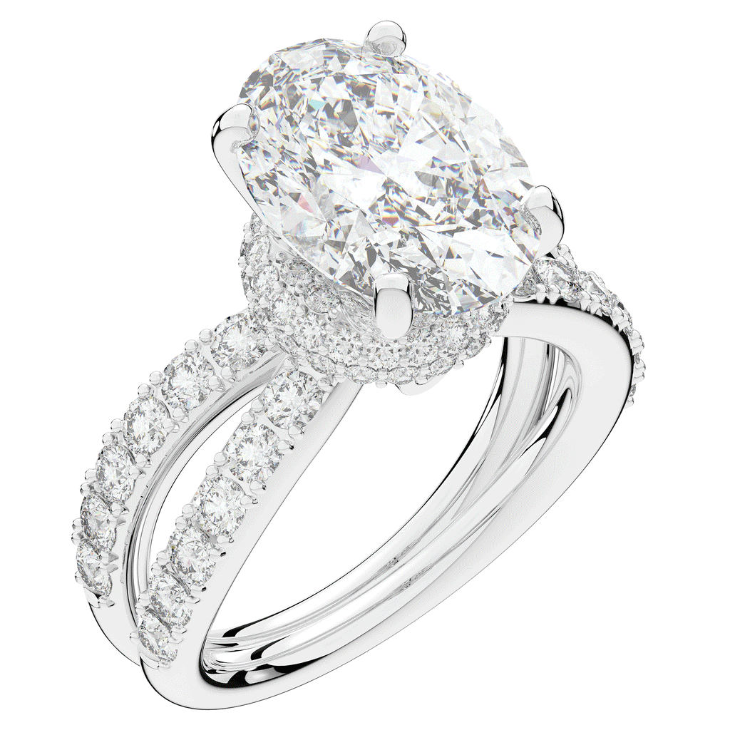 6.25CT.TW OVAL LAB DIAMOND ENGAGEMENT RING - Nazarelle