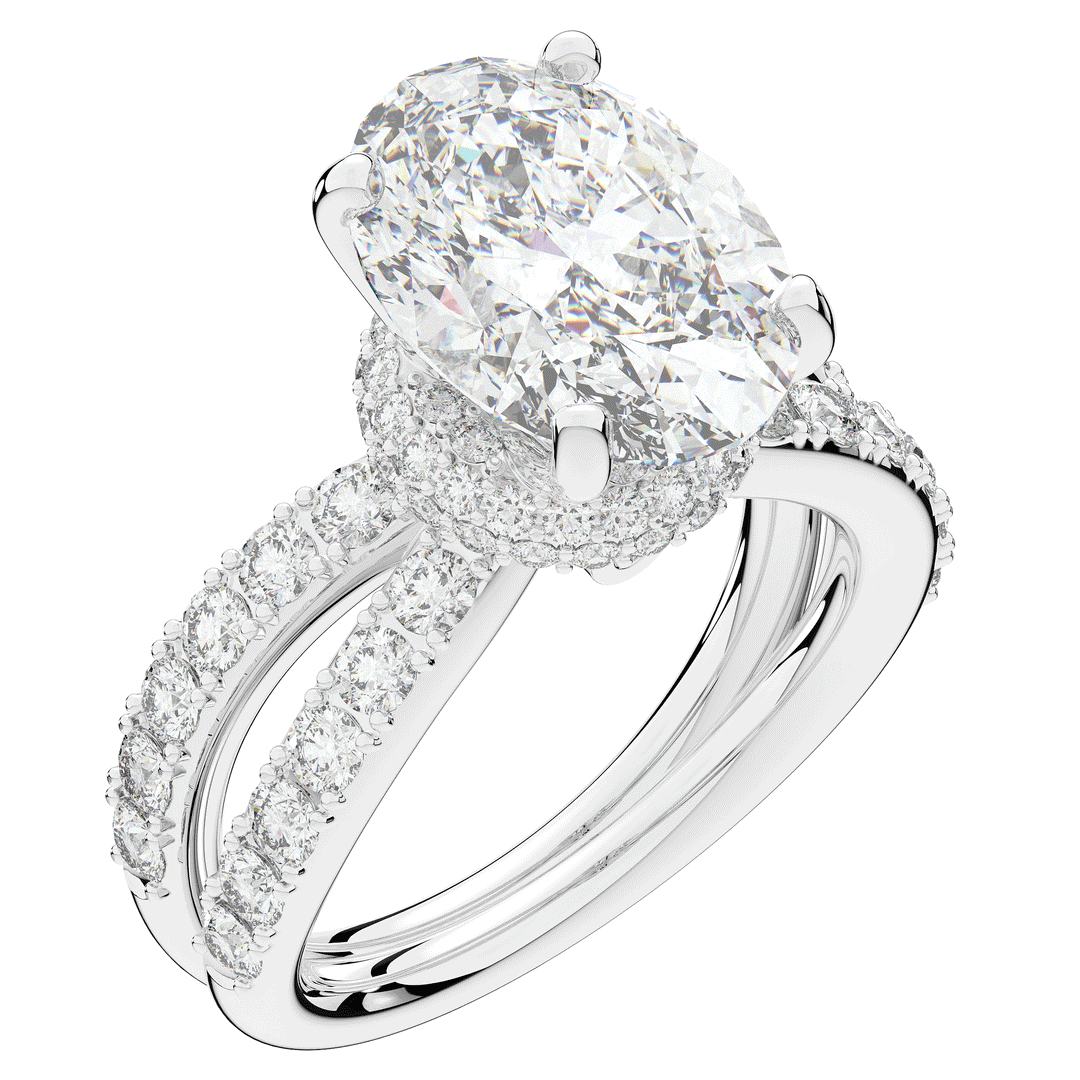 6.25CT.TW OVAL LAB DIAMOND ENGAGEMENT RING - Nazarelle