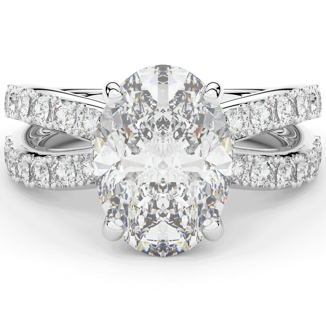 6.25CT.TW OVAL LAB DIAMOND ENGAGEMENT RING - Nazarelle