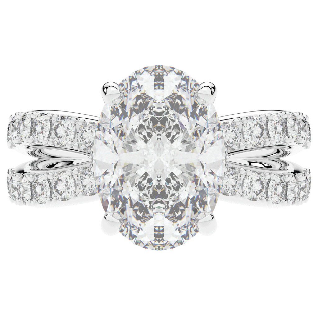 6.25CT.TW OVAL LAB DIAMOND ENGAGEMENT RING - Nazarelle