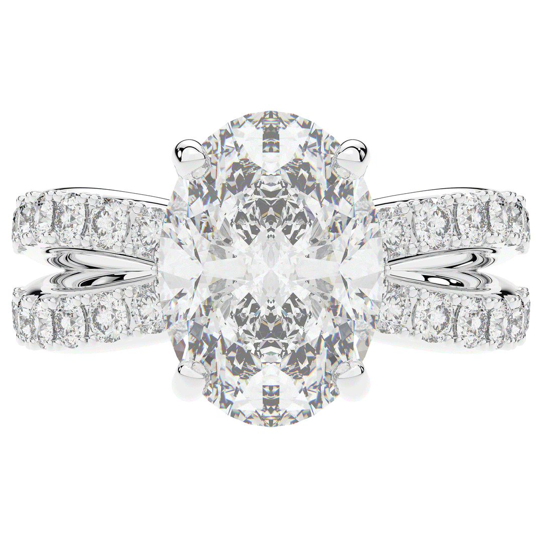 6.25CT.TW OVAL LAB DIAMOND ENGAGEMENT RING - Nazarelle