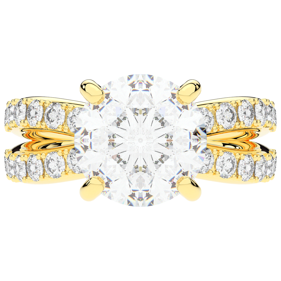 6.25CT.TW ROUND LAB DIAMOND ENGAGEMENT RING - Nazarelle