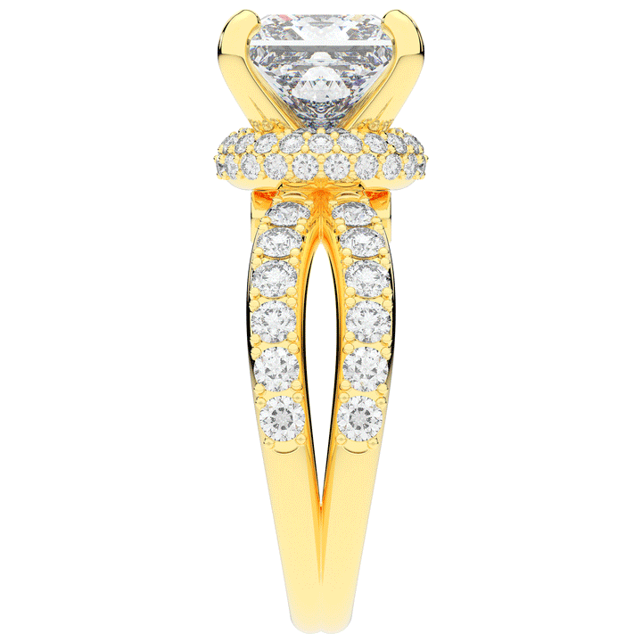 5.25CT.TW PRINCESS LAB DIAMOND ENGAGEMENT RING - Nazarelle