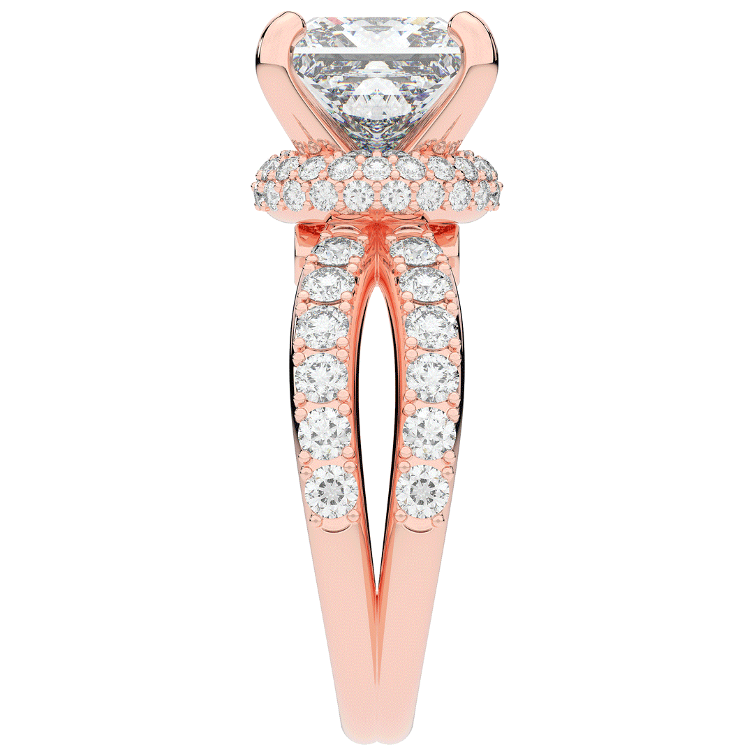 5.25CT.TW PRINCESS LAB DIAMOND ENGAGEMENT RING - Nazarelle