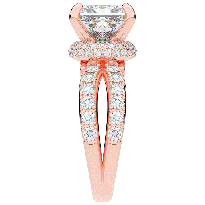 5.25CT.TW PRINCESS LAB DIAMOND ENGAGEMENT RING - Nazarelle