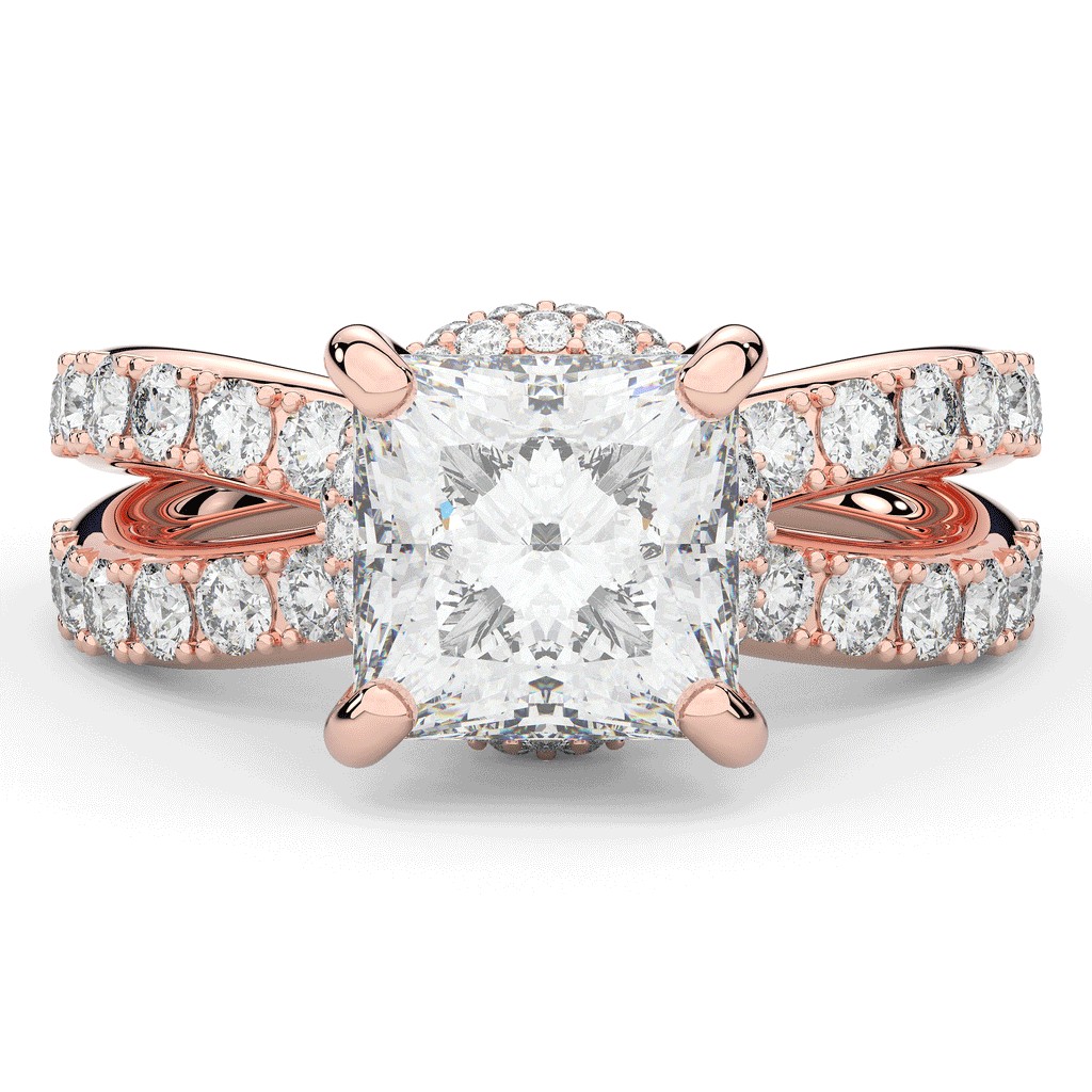 5.25CT.TW PRINCESS LAB DIAMOND ENGAGEMENT RING - Nazarelle