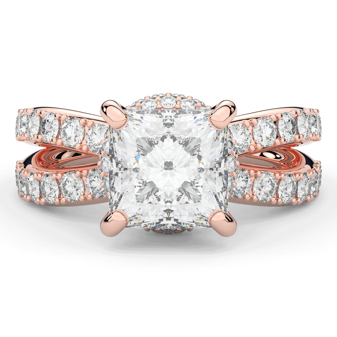 5.25CT.TW PRINCESS LAB DIAMOND ENGAGEMENT RING - Nazarelle