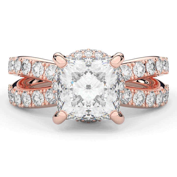 5.25CT.TW PRINCESS LAB DIAMOND ENGAGEMENT RING - Nazarelle