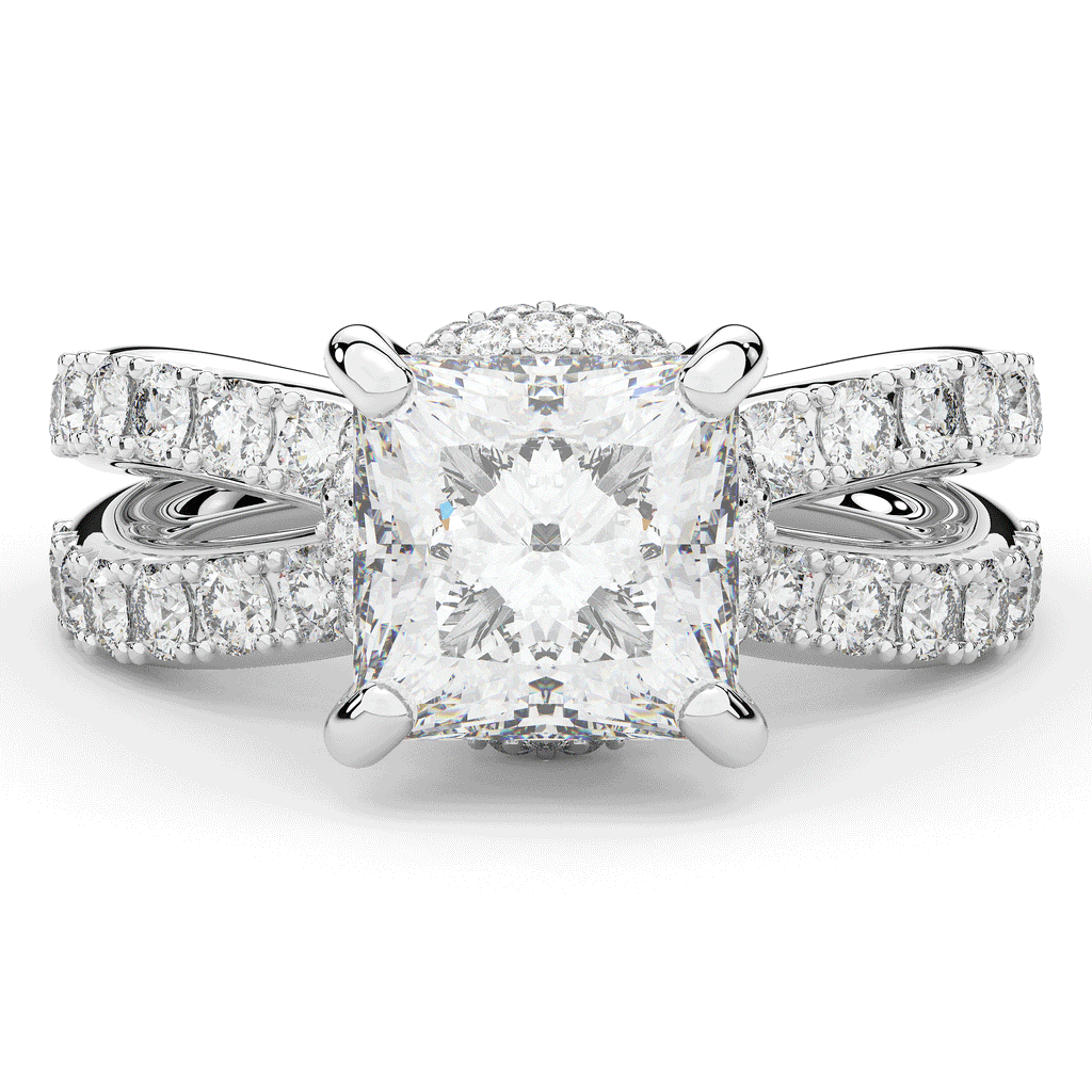 5.25CT.TW PRINCESS LAB DIAMOND ENGAGEMENT RING - Nazarelle