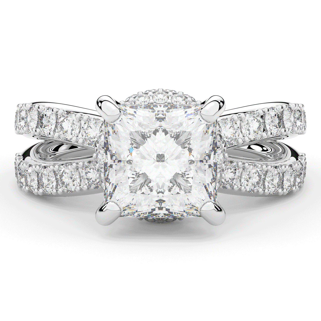 5.25CT.TW PRINCESS LAB DIAMOND ENGAGEMENT RING - Nazarelle