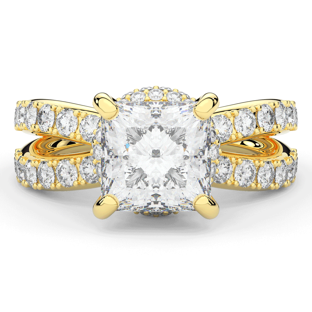 5.25CT.TW PRINCESS LAB DIAMOND ENGAGEMENT RING - Nazarelle
