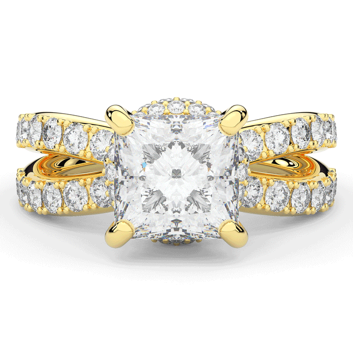 5.25CT.TW PRINCESS LAB DIAMOND ENGAGEMENT RING - Nazarelle
