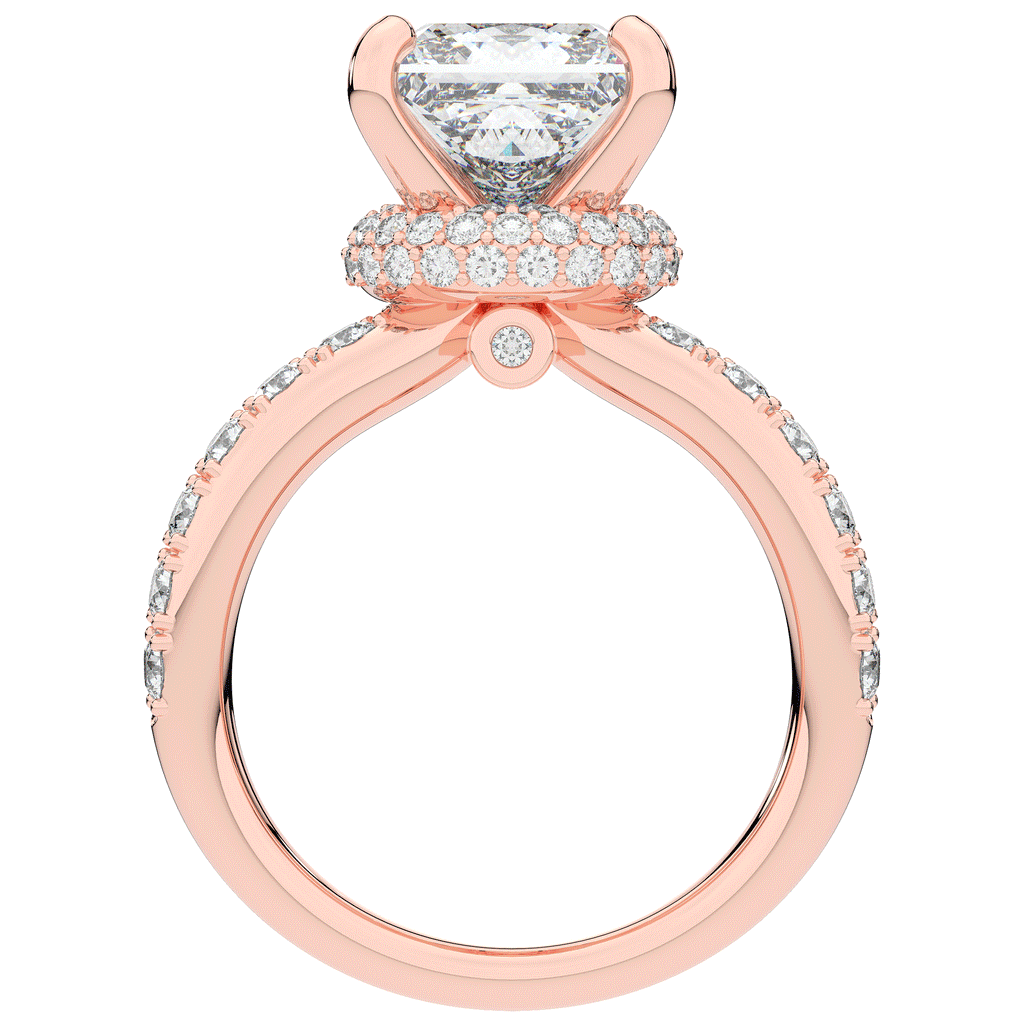 5.25CT.TW PRINCESS LAB DIAMOND ENGAGEMENT RING - Nazarelle