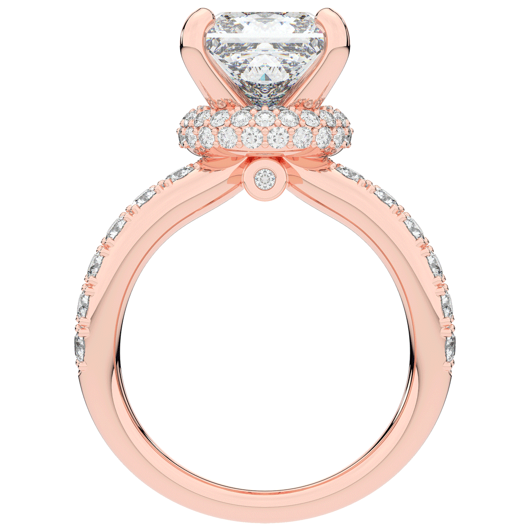 5.25CT.TW PRINCESS LAB DIAMOND ENGAGEMENT RING - Nazarelle