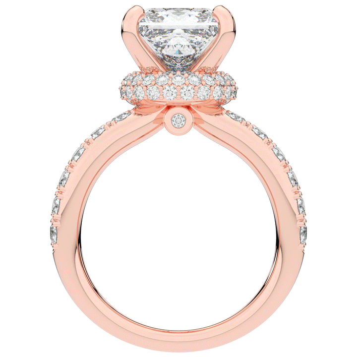 5.25CT.TW PRINCESS LAB DIAMOND ENGAGEMENT RING - Nazarelle
