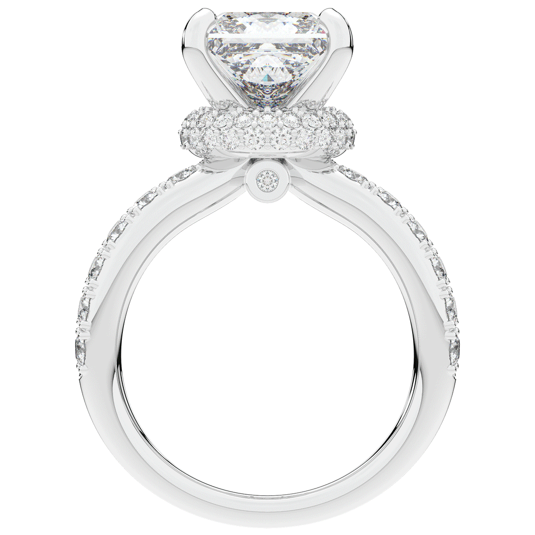 5.25CT.TW PRINCESS LAB DIAMOND ENGAGEMENT RING - Nazarelle