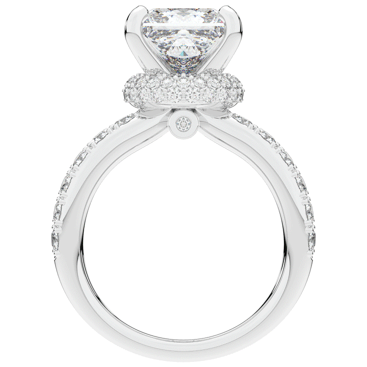 5.25CT.TW PRINCESS LAB DIAMOND ENGAGEMENT RING - Nazarelle