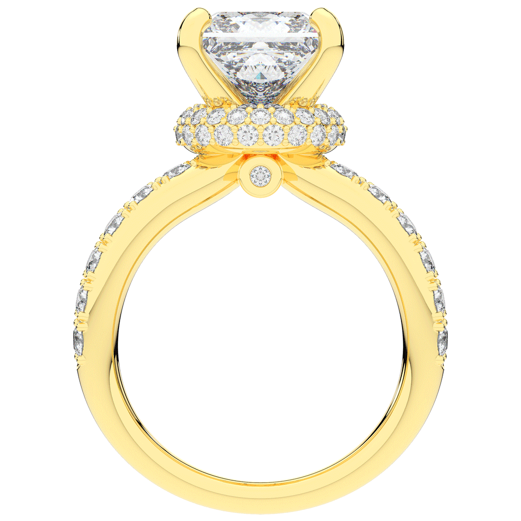 5.25CT.TW PRINCESS LAB DIAMOND ENGAGEMENT RING - Nazarelle