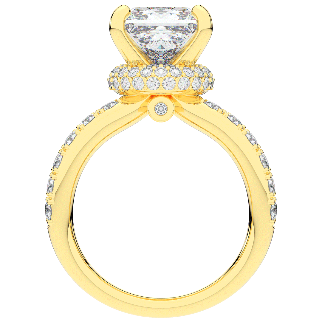 5.25CT.TW PRINCESS LAB DIAMOND ENGAGEMENT RING - Nazarelle