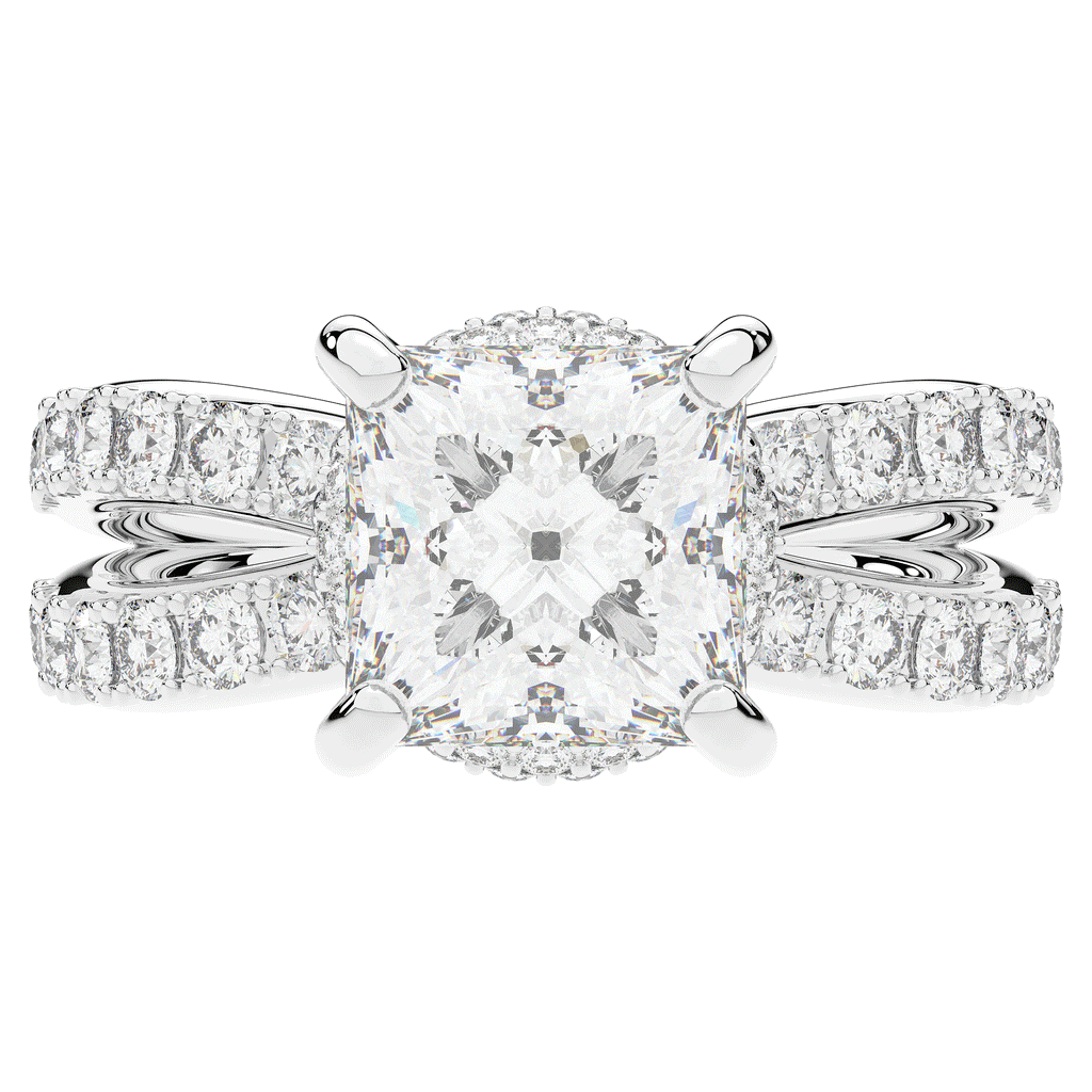 5.25CT.TW PRINCESS LAB DIAMOND ENGAGEMENT RING - Nazarelle