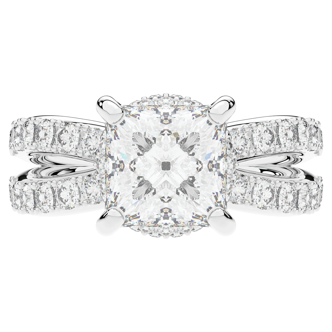 5.25CT.TW PRINCESS LAB DIAMOND ENGAGEMENT RING - Nazarelle