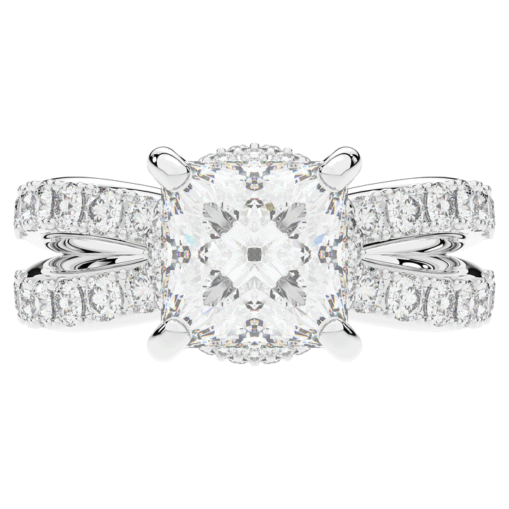 5.25CT.TW PRINCESS LAB DIAMOND ENGAGEMENT RING - Nazarelle