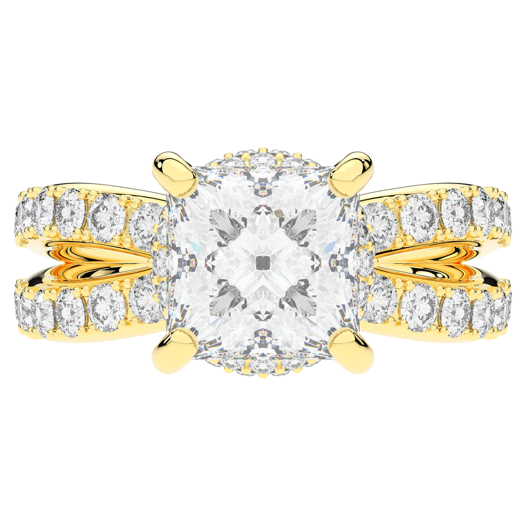 5.25CT.TW PRINCESS LAB DIAMOND ENGAGEMENT RING - Nazarelle