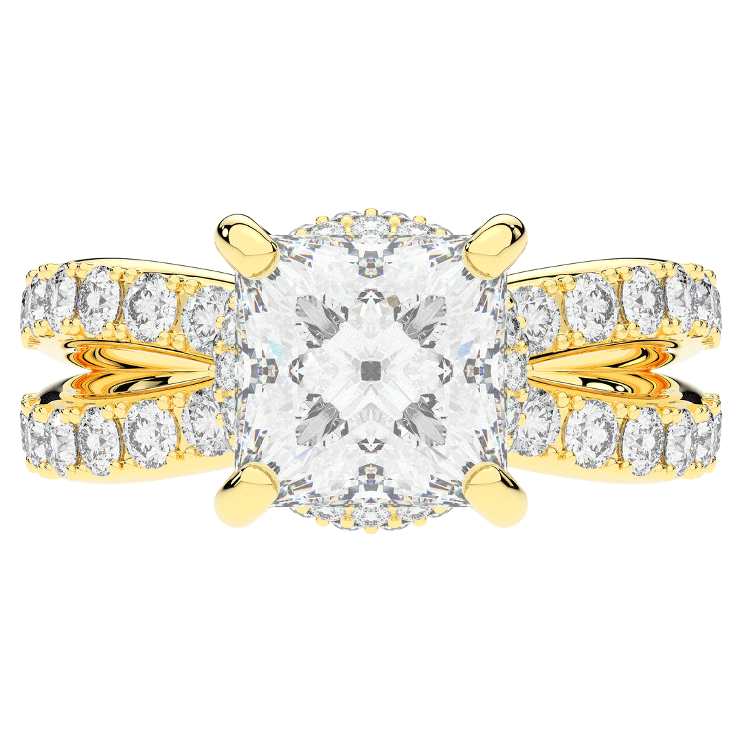 5.25CT.TW PRINCESS LAB DIAMOND ENGAGEMENT RING - Nazarelle