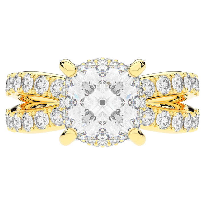 5.25CT.TW PRINCESS LAB DIAMOND ENGAGEMENT RING - Nazarelle