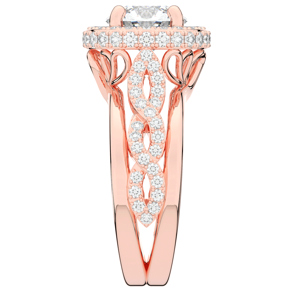 2.85CT.TW ROUND LAB DIAMOND HALO TWO TONE ENGAGEMENT RING - Nazarelle