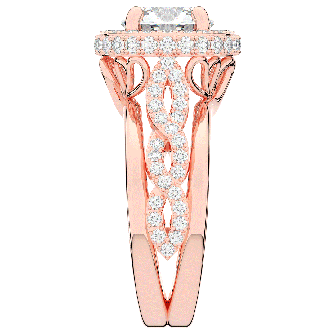 2.85CT.TW ROUND LAB DIAMOND HALO TWO TONE ENGAGEMENT RING - Nazarelle
