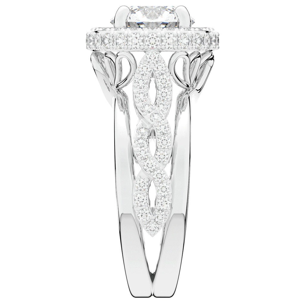2.85CT.TW ROUND LAB DIAMOND HALO TWO TONE ENGAGEMENT RING - Nazarelle